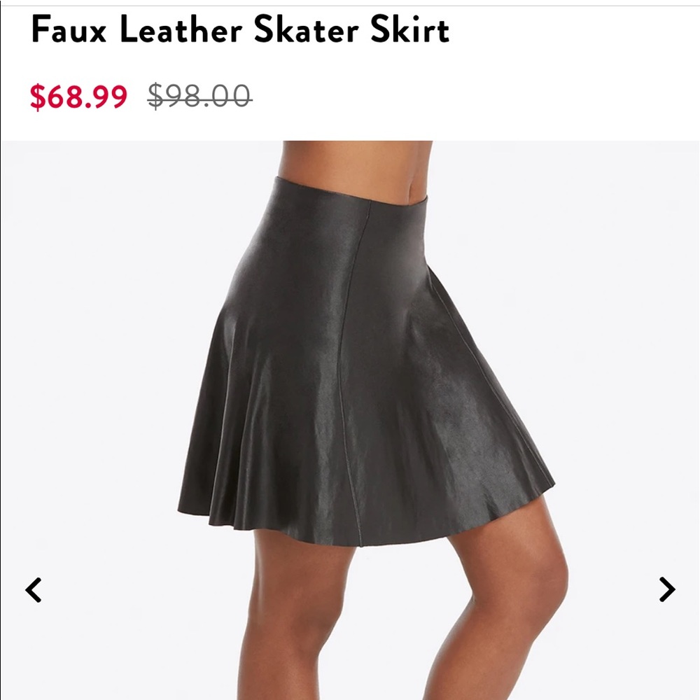Spanx faux leather skater skirt